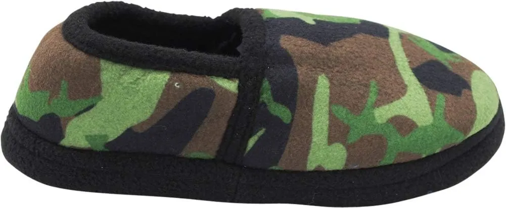 NORTY Fleece Slippers for Boys - Slip-On Toddler House Shoes with a Memory Foam Footbed - Runs One Size Small