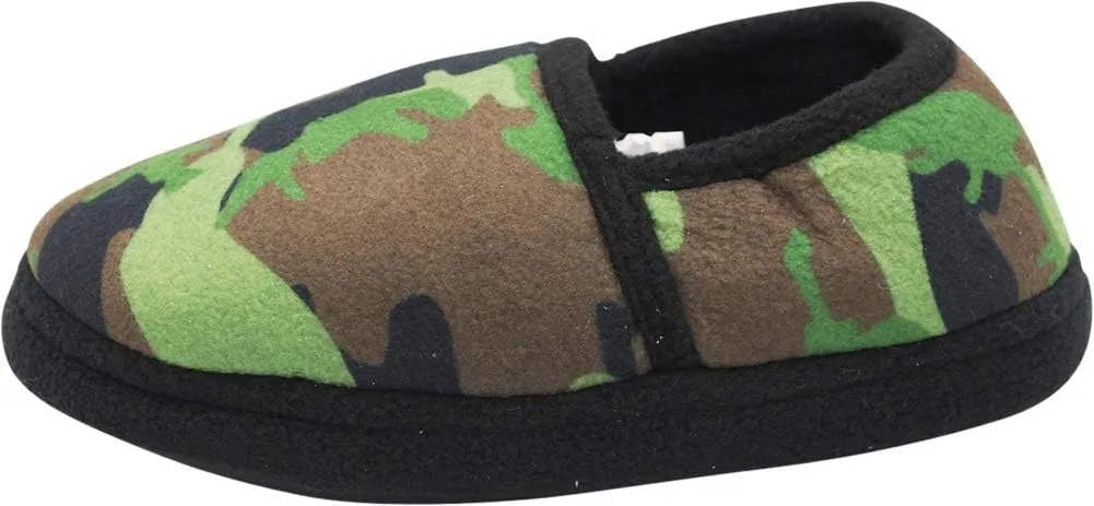 NORTY Fleece Slippers for Boys - Slip-On Toddler House Shoes with a Memory Foam Footbed - Runs One Size Small