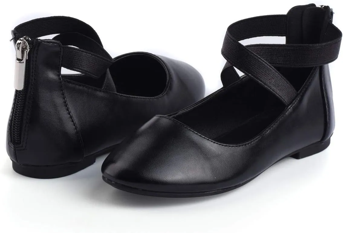 Nova Utopia Toddler Little Girls Dress Ballet Ankle Strap Flat Shoes
