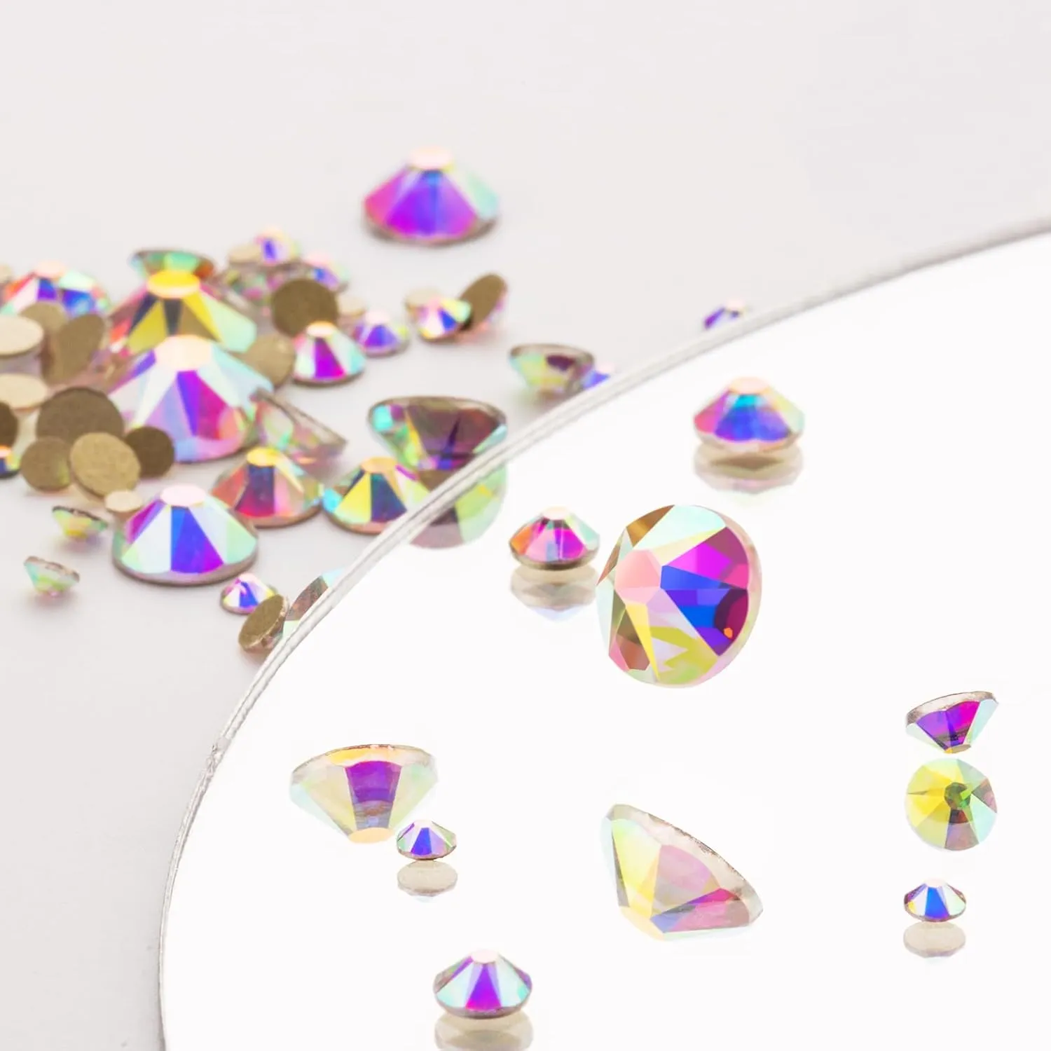 Novani Crystal AB Rhinestones 1440pcs Flat Back Round Rhinestone Style 2088 Sparkly Crystal Gemstones for Nail Art and Crafting SS20,4.6-4.8mm