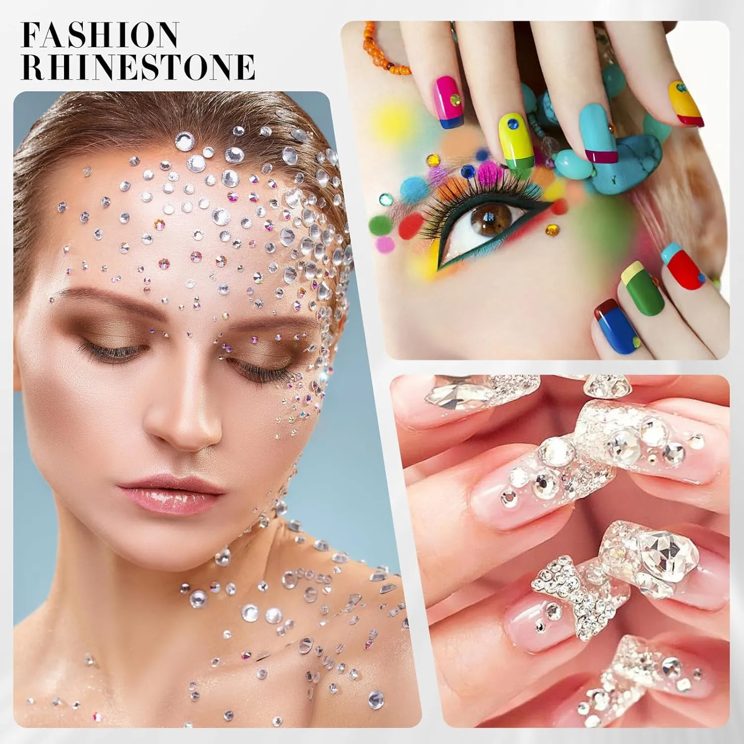 Novani Crystal AB Rhinestones 1440pcs Flat Back Round Rhinestone Style 2088 Sparkly Crystal Gemstones for Nail Art and Crafting SS20,4.6-4.8mm