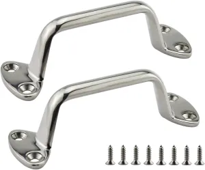 NRC&XRC Heavy Duty 316 Stainless Steel 6" （150MM） Marine Grade Boat Polished Marine Grab Handle Handrail W/Screws Boat Yacht Accessoies