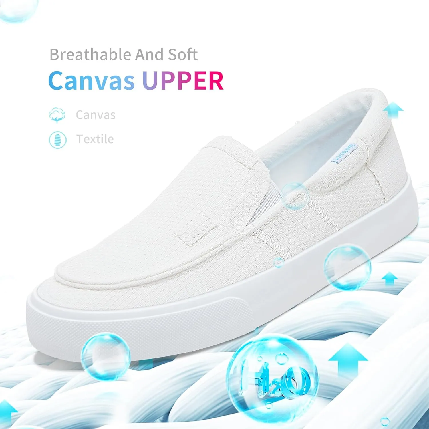 Obtaom Slip On Shoes Canvas Slip On Sneakers Comfy Arch Support Loafers Casual Canvas Fashion Sneaker