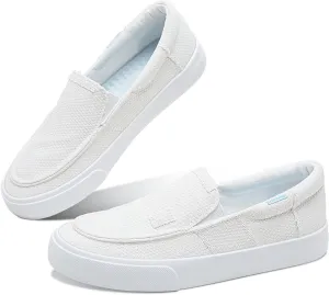 Obtaom Slip On Shoes Canvas Slip On Sneakers Comfy Arch Support Loafers Casual Canvas Fashion Sneaker