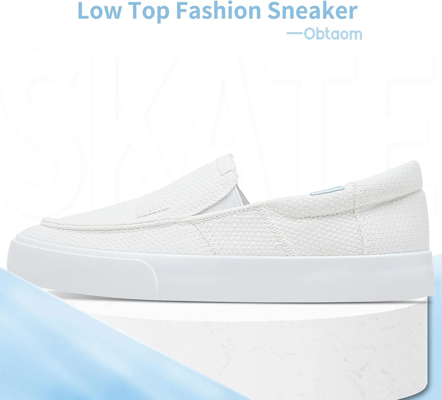 Obtaom Slip On Shoes Canvas Slip On Sneakers Comfy Arch Support Loafers Casual Canvas Fashion Sneaker