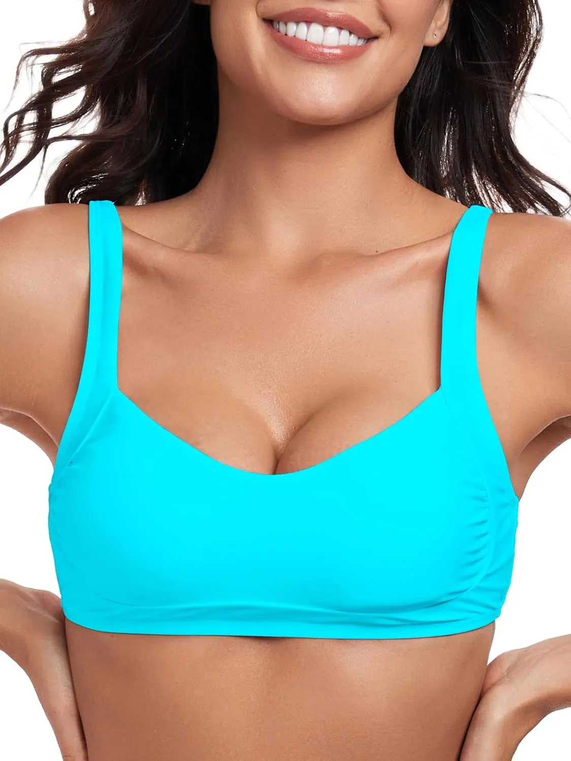 Ocean Blues Women's Bandeau Bikini Top Padded Swimsuit Top with Adjustable Straps
