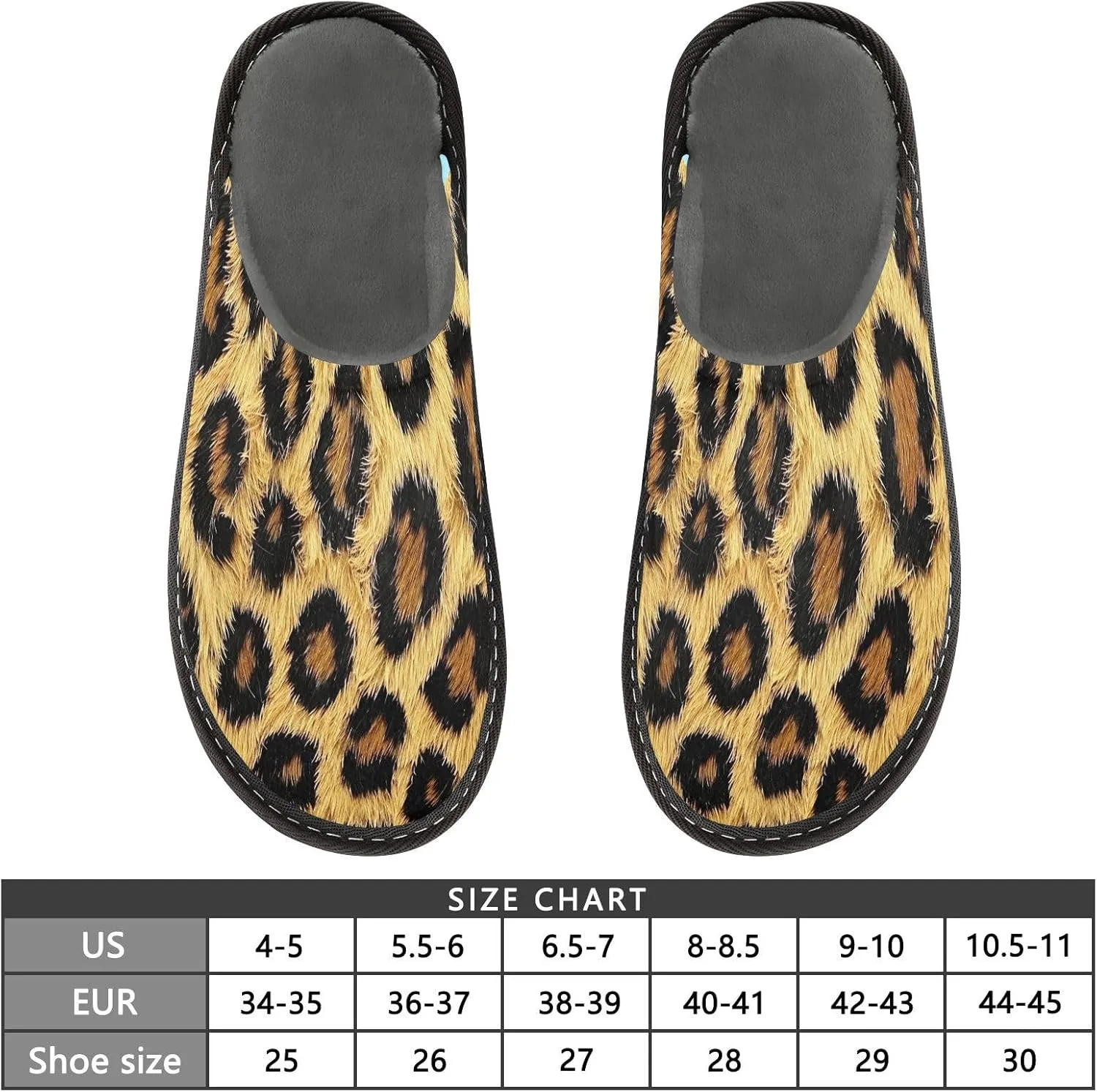 ODAWA Leopard Print Warm Shoe House Slippers for Grandma Mom, Fall House Slippers with Memory Foam Anti-Skid Sole