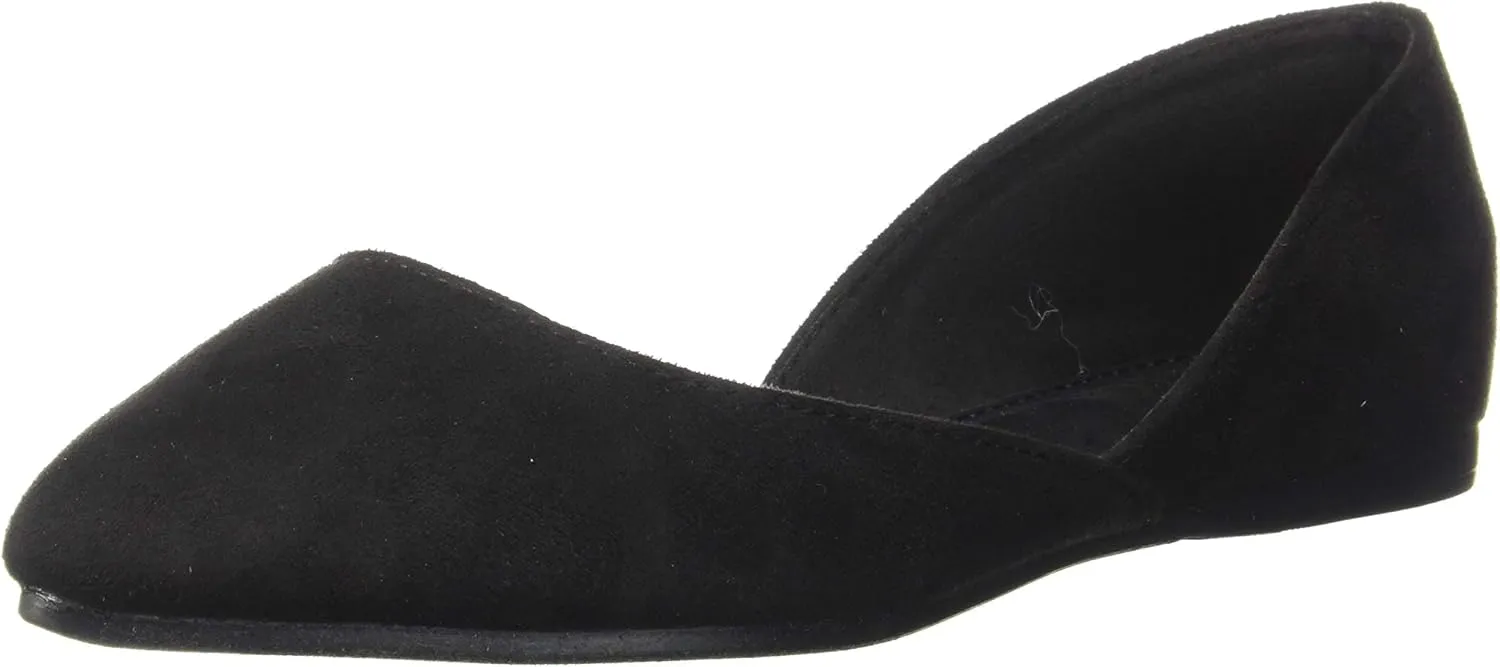 Ollio Women's Shoes Faux Suede Slip On Comfort Light Pointed Toe Ballet Flat