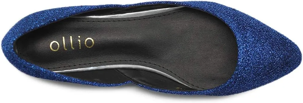 Ollio Women's Shoes Glitter Casual Comfort Light Pointed Toe Ballet Flats F112
