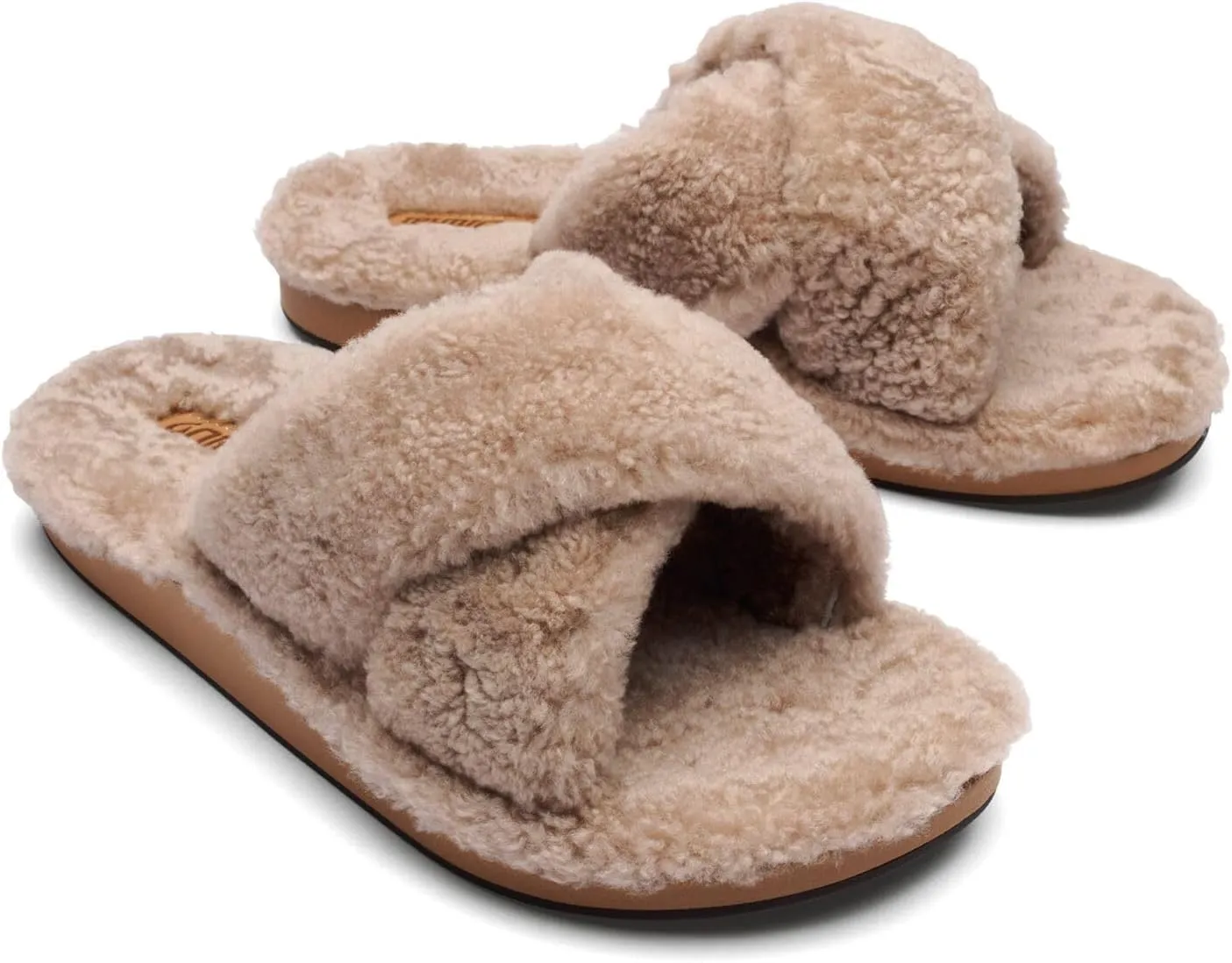 OLUKAI Hila Heu Women's Slipper, Women's Slip-On Shoes, Genuine Shearling, Wet Grip Soles for Inside & Outside Wear, Cute & Ultra-Soft Comfort Fit