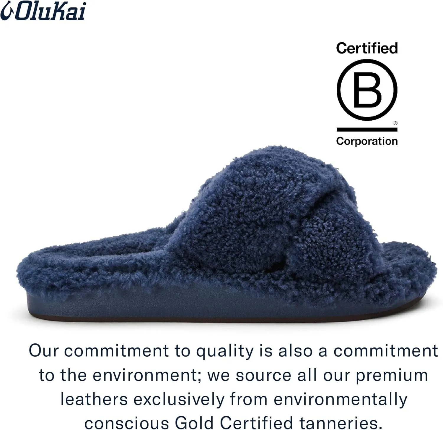OLUKAI Hila Heu Women's Slipper, Women's Slip-On Shoes, Genuine Shearling, Wet Grip Soles for Inside & Outside Wear, Cute & Ultra-Soft Comfort Fit