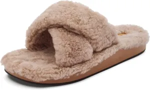 OLUKAI Hila Heu Women's Slipper, Women's Slip-On Shoes, Genuine Shearling, Wet Grip Soles for Inside & Outside Wear, Cute & Ultra-Soft Comfort Fit