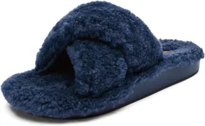 OLUKAI Hila Heu Women's Slipper, Women's Slip-On Shoes, Genuine Shearling, Wet Grip Soles for Inside & Outside Wear, Cute & Ultra-Soft Comfort Fit