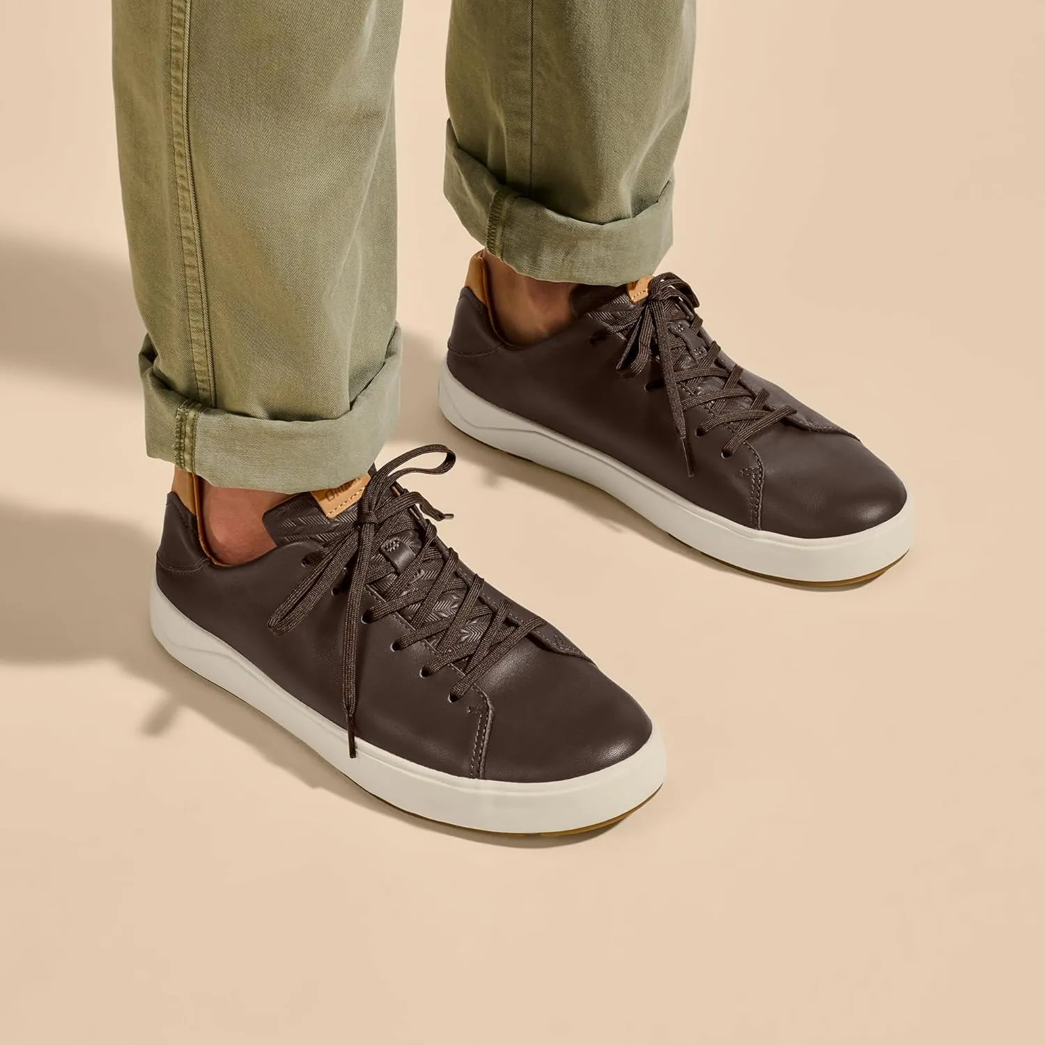 OLUKAI Lae'ahi Li 'ILI Men's Waterproof Leather Sneaker, Versatile & Casual Everyday Shoe, All-Day Comfort & Support, Enhanced Grip & Traction