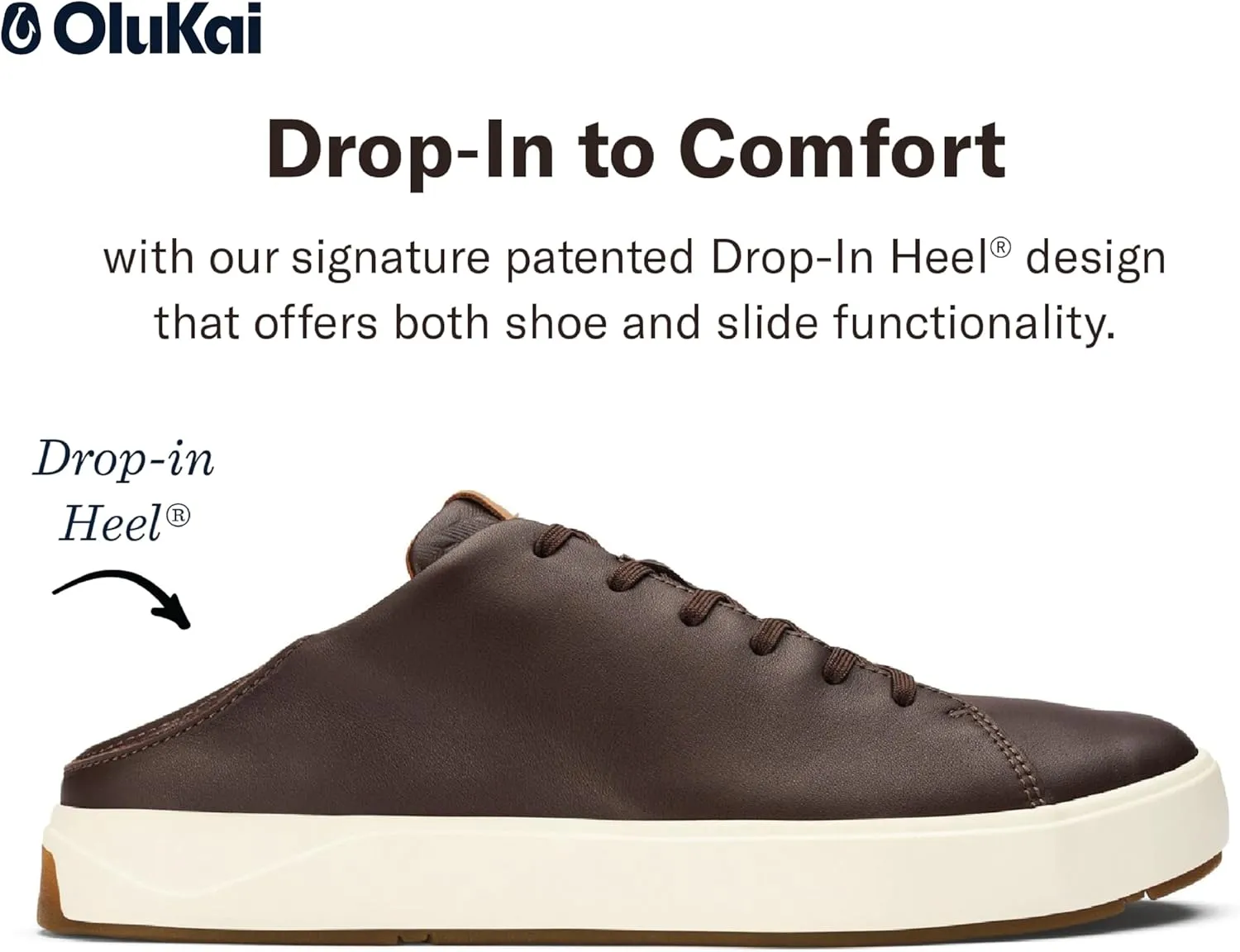 OLUKAI Lae'ahi Li 'ILI Men's Waterproof Leather Sneaker, Versatile & Casual Everyday Shoe, All-Day Comfort & Support, Enhanced Grip & Traction