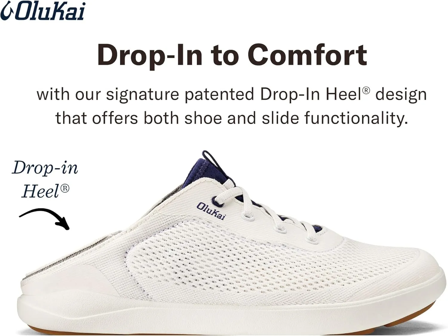 OLUKAI Moku Pae Men's Boat Shoes, Water Resistant & Breathable Mesh, Easy Slip On Design, Quick-Drying & Enhanced Traction