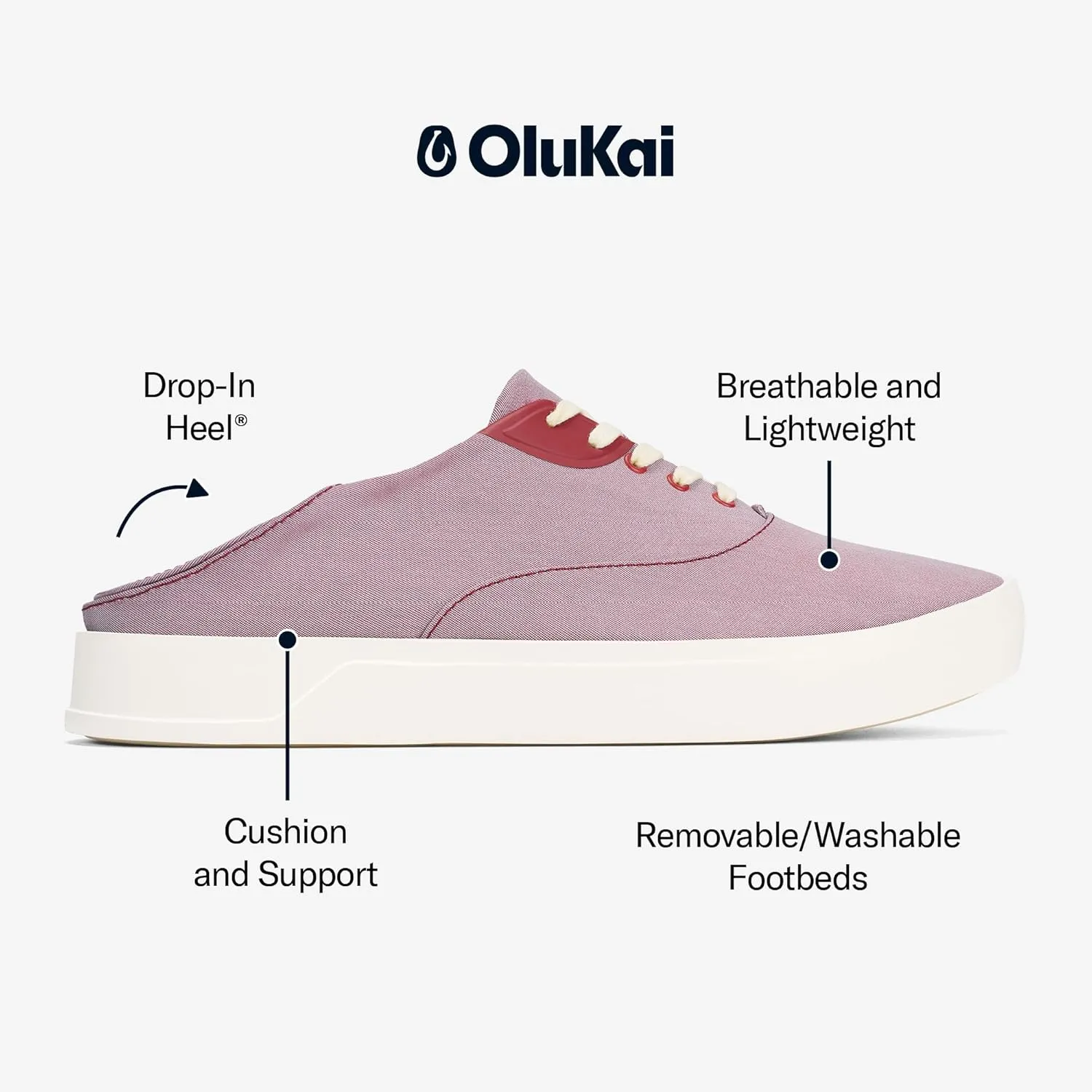 OLUKAI Tradewind Men's Everyday Sneaker, Lightweight Canvas & Classic Lace-Up Design, All-Day Comfort & Support