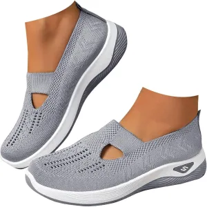 Orthopedic Shoes for Women Slip on Sneakers Shoes Woven Arch Support Breathable Soft Sole Diabetic Walking Shoes Comfort Non Slip Work Sneakers