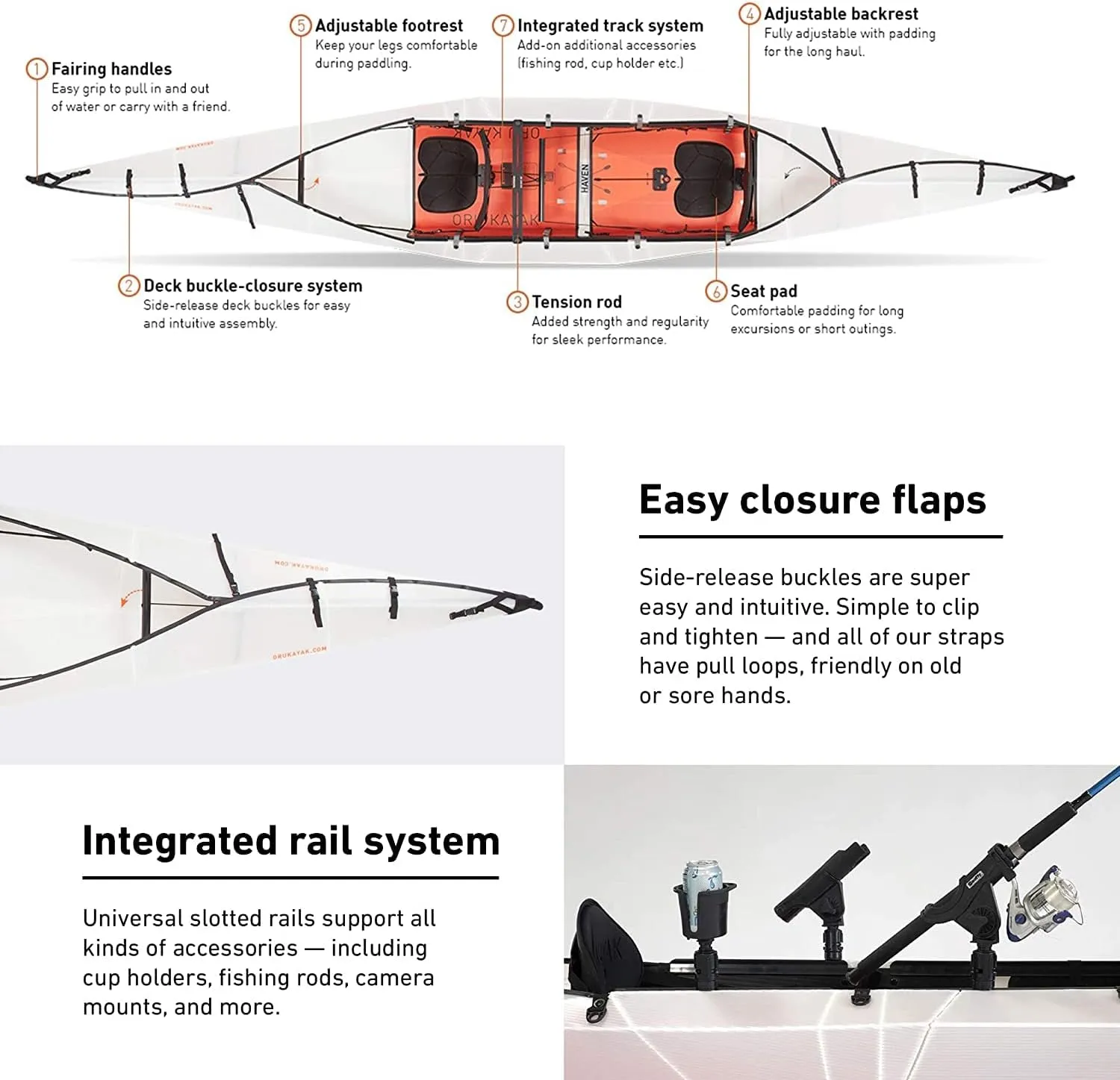 Oru Kayak Foldable Kayak Haven TT | for 1 or 2 People - Stable, Durable, Lightweight - Lake and River Kayaks - Beginner, Intermediate - Size (Unfolded)