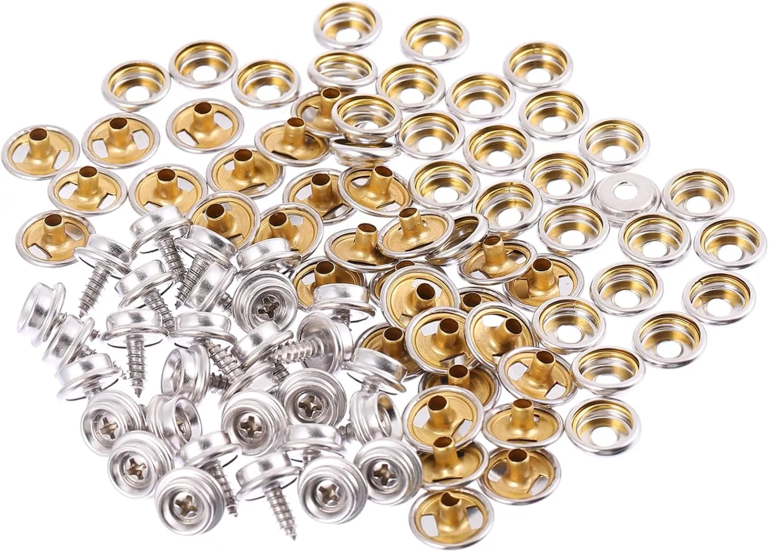 OSALADI 1Set Fastener Kit Heavy Duty Snap Button Screws for Canvas Tarp Boat Cover and Projects Includes Installation Tool for Easy Setup