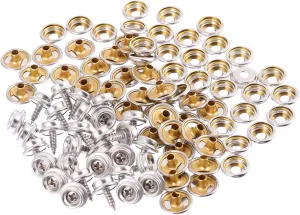 OSALADI 1Set Fastener Kit Heavy Duty Snap Button Screws for Canvas Tarp Boat Cover and Projects Includes Installation Tool for Easy Setup