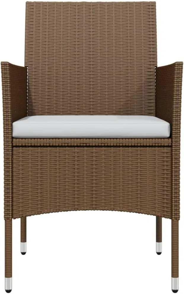 Outdoor Patio Furniture,5 Piece Patio Dining Set with Cushions Brown and BlackDesigned for Camping, Resting, Outdoors.