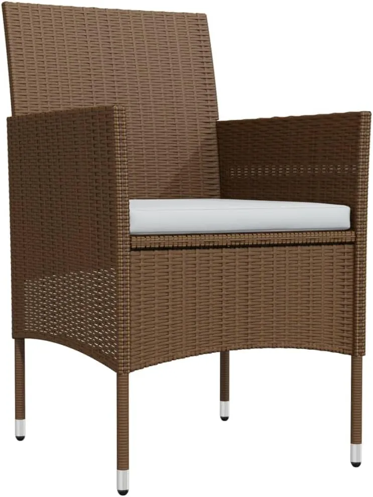 Outdoor Patio Furniture,5 Piece Patio Dining Set with Cushions Brown and BlackDesigned for Camping, Resting, Outdoors.