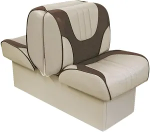Overton's Deluxe Back-to-Back Lounge Boat Seat – Marine-Grade Vinyl, High-Density Foam, UV-Resistant, Built-In Storage, 10" Base, Reclines to 65"