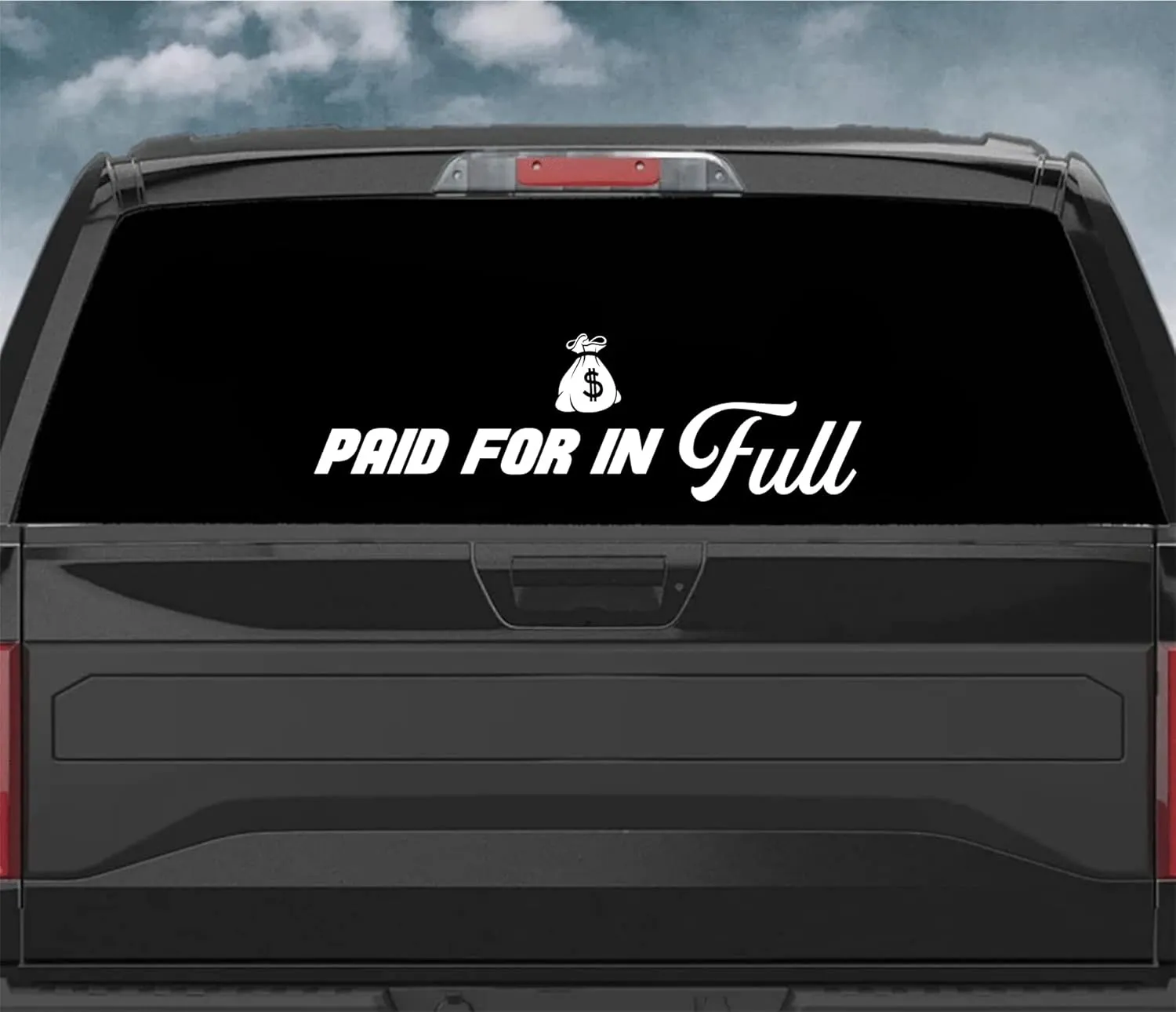 Paid For In Full V2 Car Decal Bumper Sticker Vinyl Truck Window Mirror JDM Windshield Banner Rearview Auto Girls Men Union Oil Racing Sadboyz Blue Collar Club Funny Work Hard Motivational (28" x 8.5")