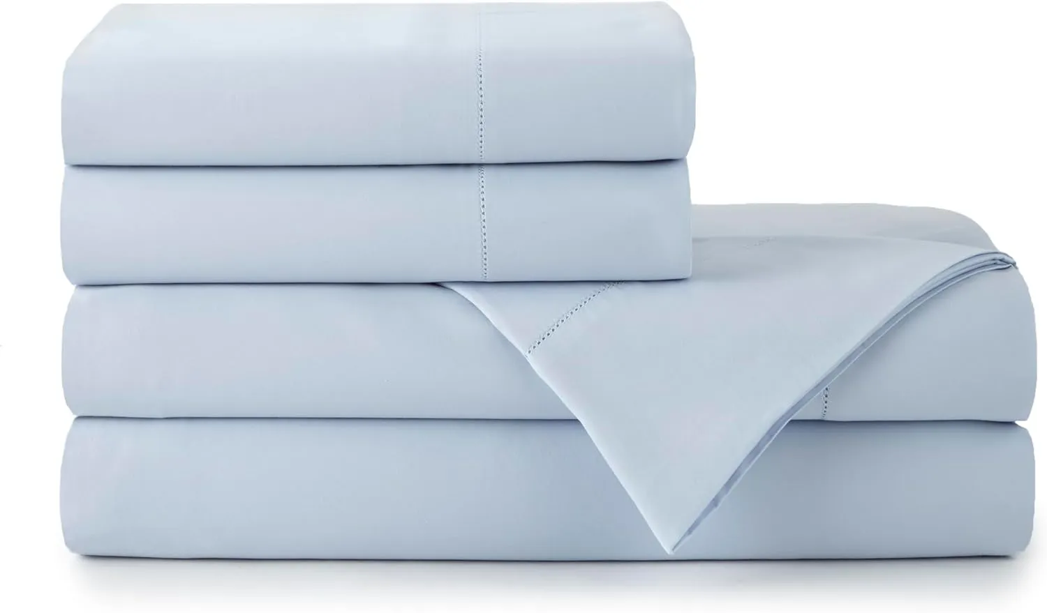 Peacock Alley Clara Luxury Sateen Sheet Sets - 100% Long Staple Cotton, 320 Thread-Count - Soft and Smooth Sateen Weave for All Seasons - Queen (Blue)