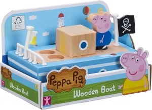 Peppa Pig Grandpa Pigs Wooden Boat, Sustainable FSC Certified Wooden Toy, Preschool Toy, Imaginative Play, Gift for 2-5 Year Old