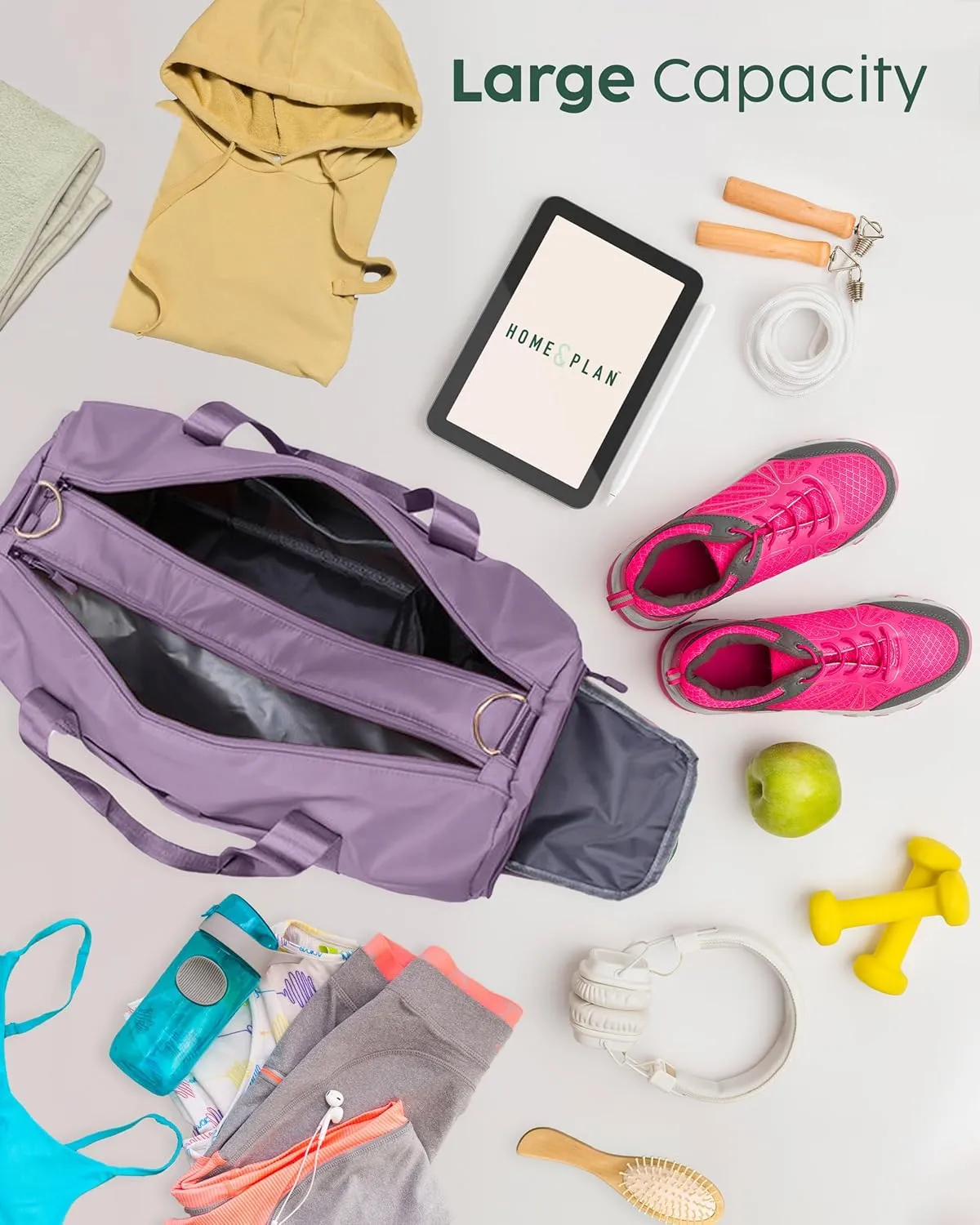 Personalized Ballet Duffle Bag for Women, Girls - Custom Duffel Bag - Different Color & Design Options - Light Purple