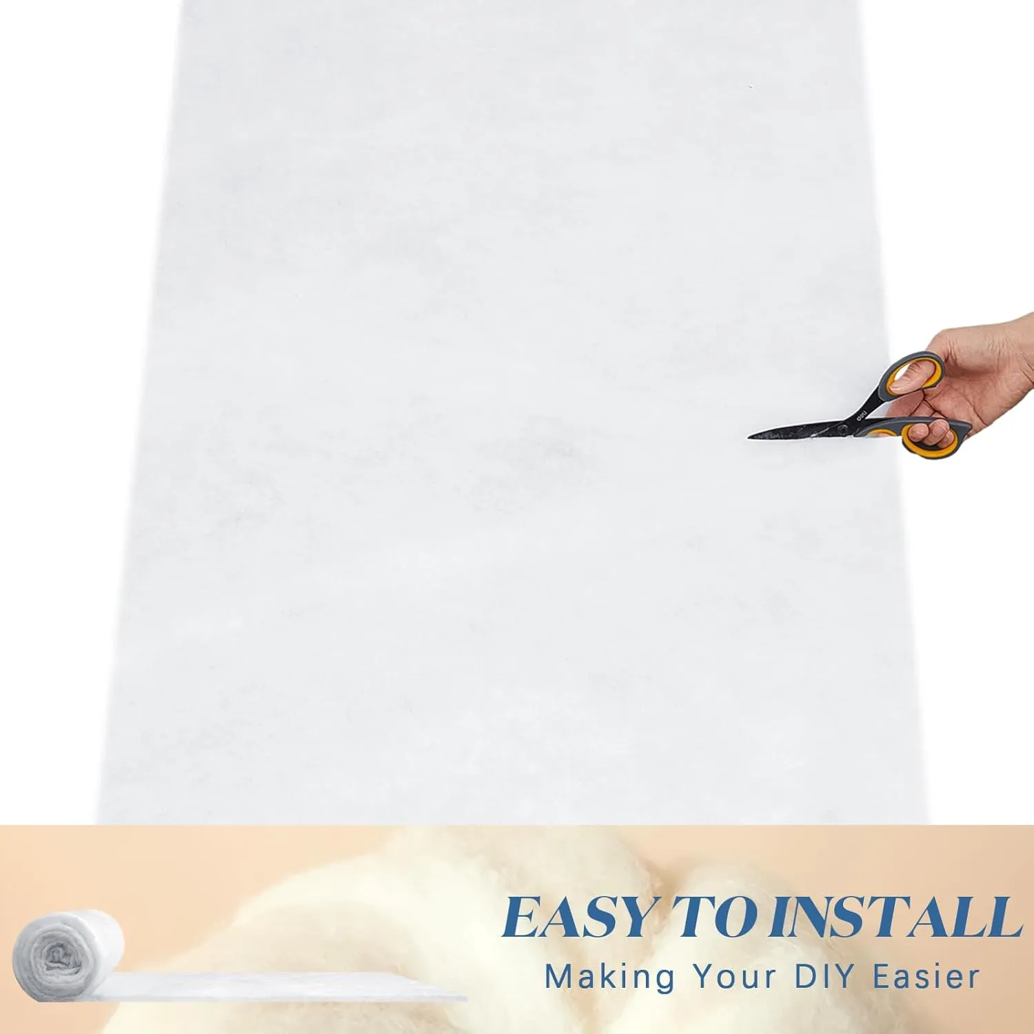 Peryiter 2 Roll Upholstery Quilt Batting 45 Inch x 5 Yard x 0.4 Inch Polyester Batting Multipurpose Fiberfill Stuffing Fabric for Cushion Pillows Bedspreads Interior Decoration Crafts