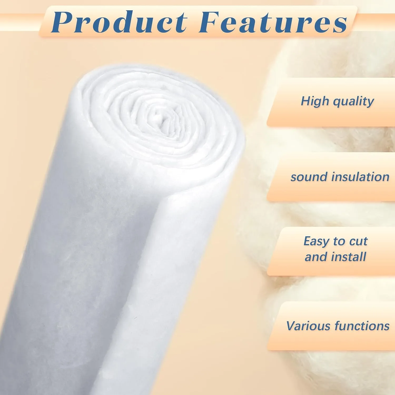Peryiter 2 Roll Upholstery Quilt Batting 45 Inch x 5 Yard x 0.4 Inch Polyester Batting Multipurpose Fiberfill Stuffing Fabric for Cushion Pillows Bedspreads Interior Decoration Crafts