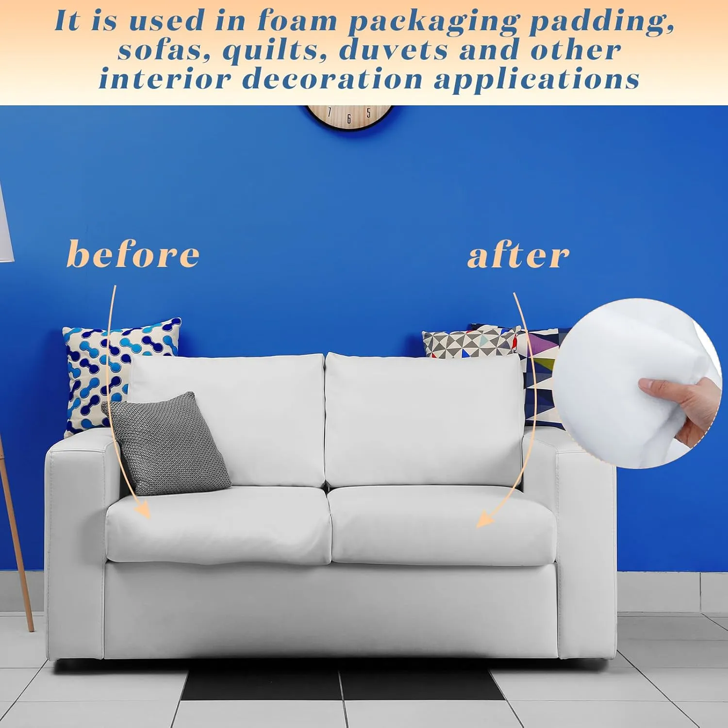 Peryiter 2 Roll Upholstery Quilt Batting 45 Inch x 5 Yard x 0.4 Inch Polyester Batting Multipurpose Fiberfill Stuffing Fabric for Cushion Pillows Bedspreads Interior Decoration Crafts
