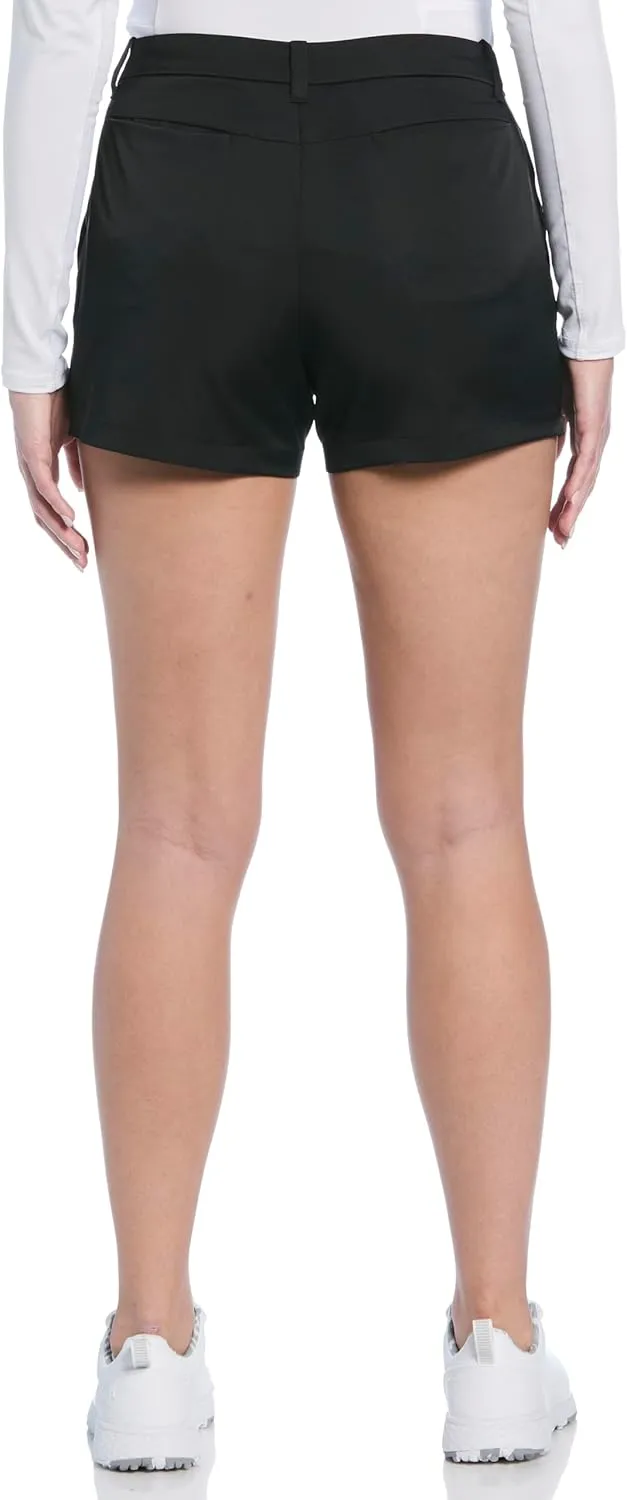 PGA TOUR Women's 4.5" Woven Golf Shorts with Satin Fabric, Moisture-Wicking, Sun Protection, Regular Fit