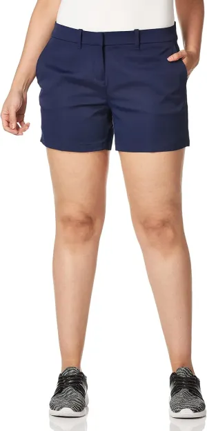 PGA TOUR Women's 4.5" Woven Golf Shorts with Satin Fabric, Moisture-Wicking, Sun Protection, Regular Fit