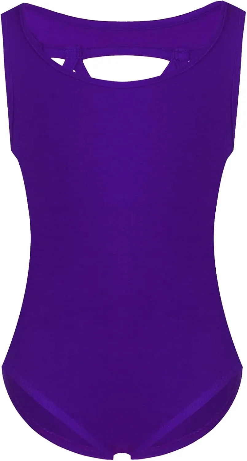 Phineein Girls Sleeveless Ballet Gymnastics Leotards - Kids Athletic Crisscross Back Dancewear Unitards