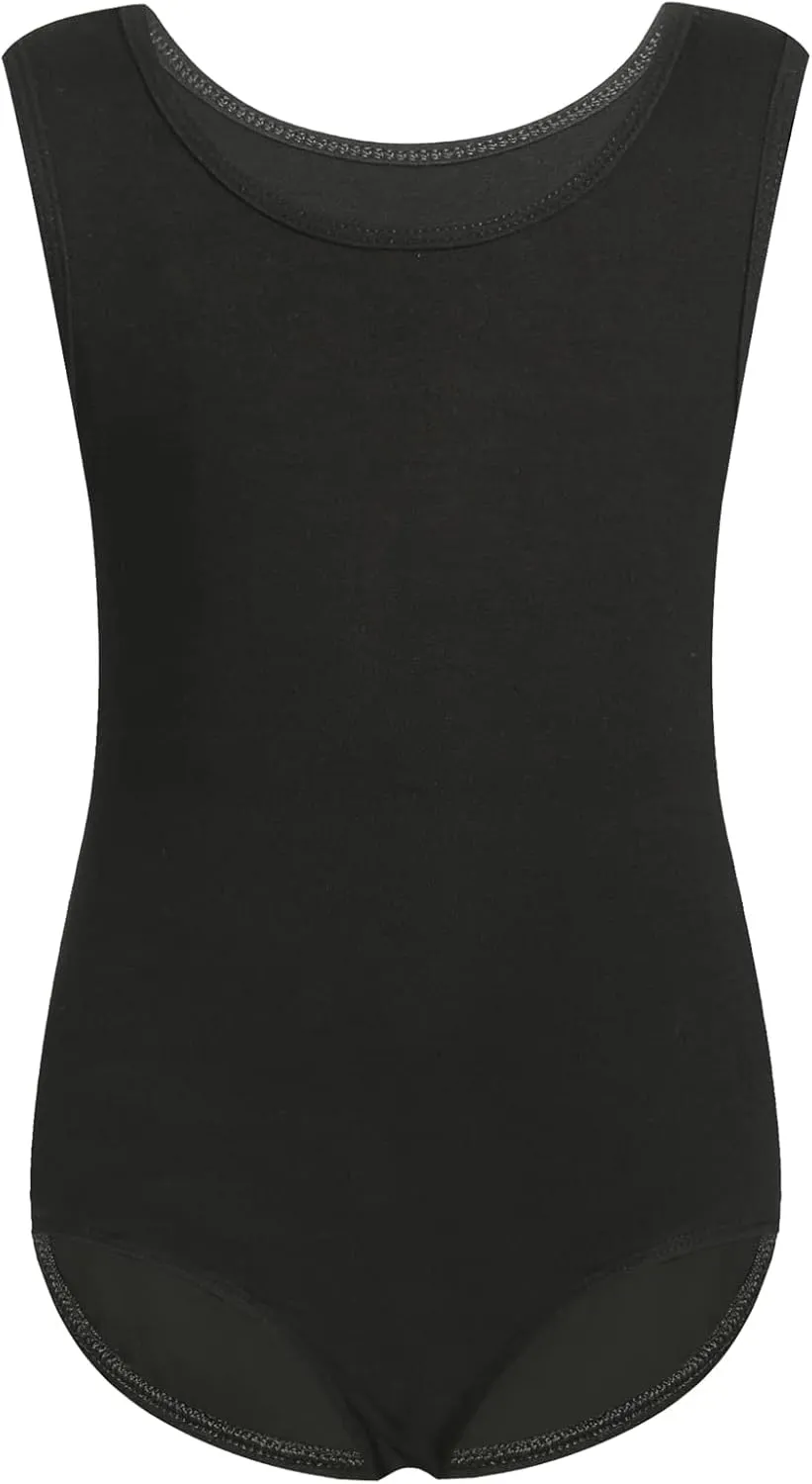 Phineein Girls Sleeveless Ballet Gymnastics Leotards Kids Athletic Crisscross Mesh Back Dancewear Unitards