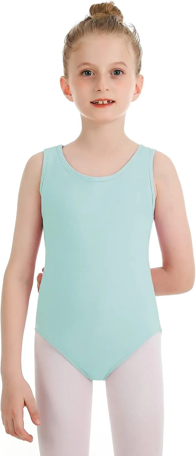 Phineein Girls Sleeveless Ballet Gymnastics Leotards Kids Athletic Crisscross Mesh Back Dancewear Unitards