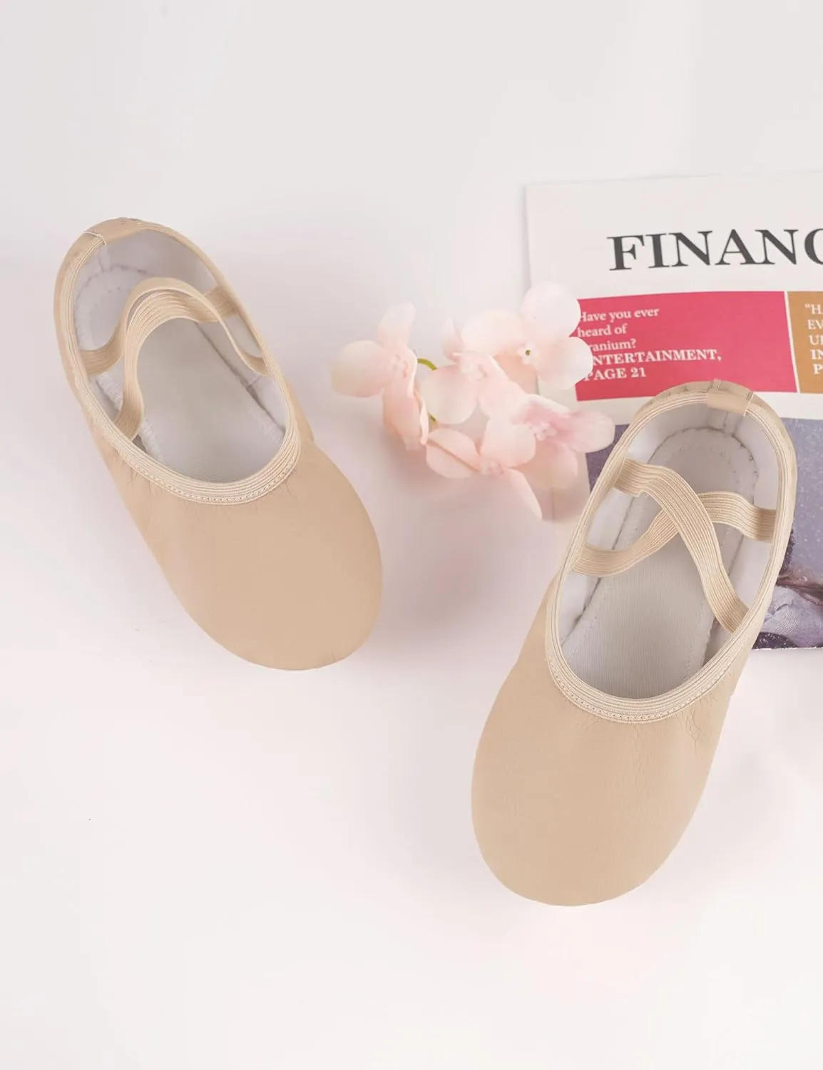 Phoeswan Ballet Shoes for Girls, PU Leather Girls Dance Slippers for Toddler/Little Kid/Big Kid
