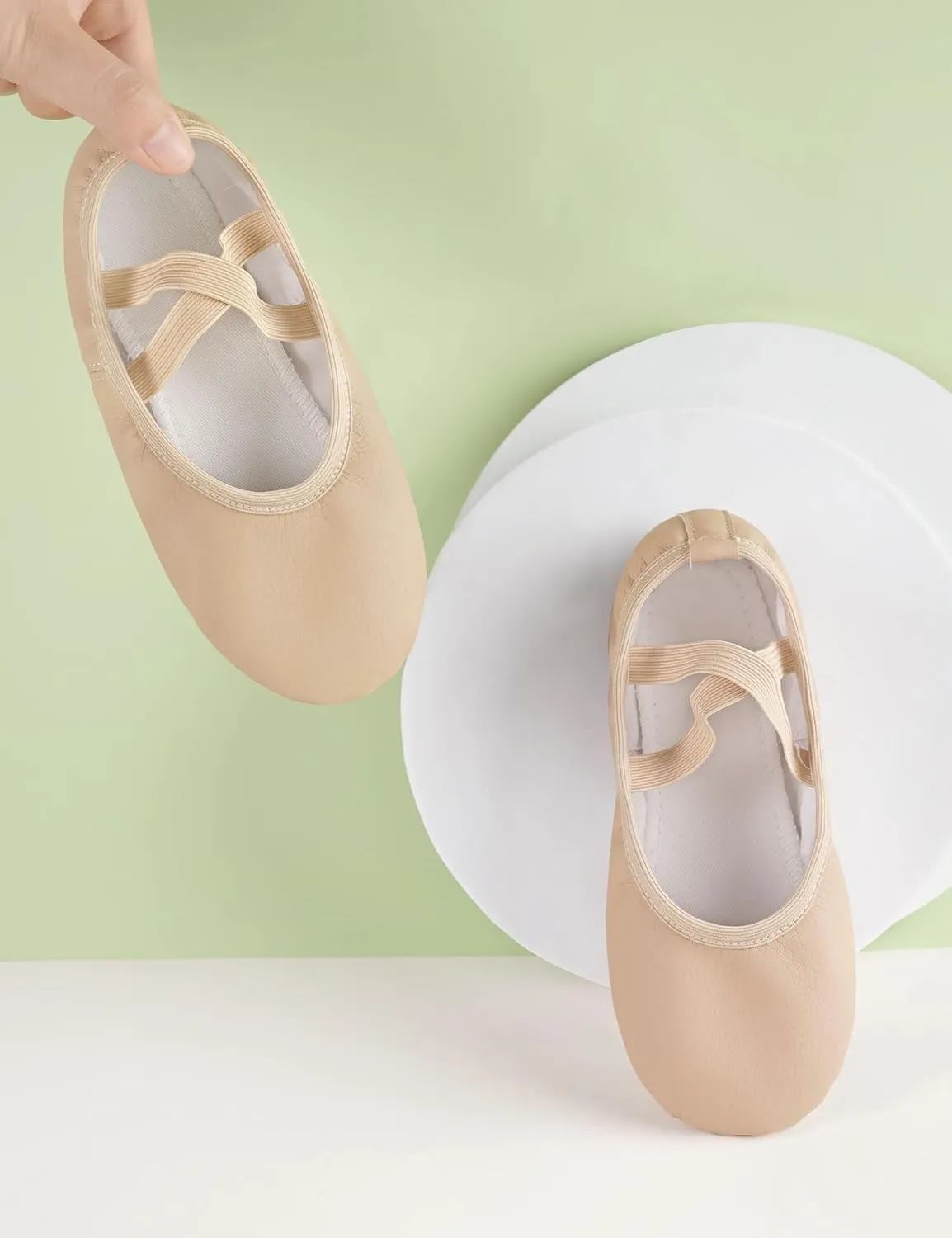 Phoeswan Ballet Shoes for Girls, PU Leather Girls Dance Slippers for Toddler/Little Kid/Big Kid