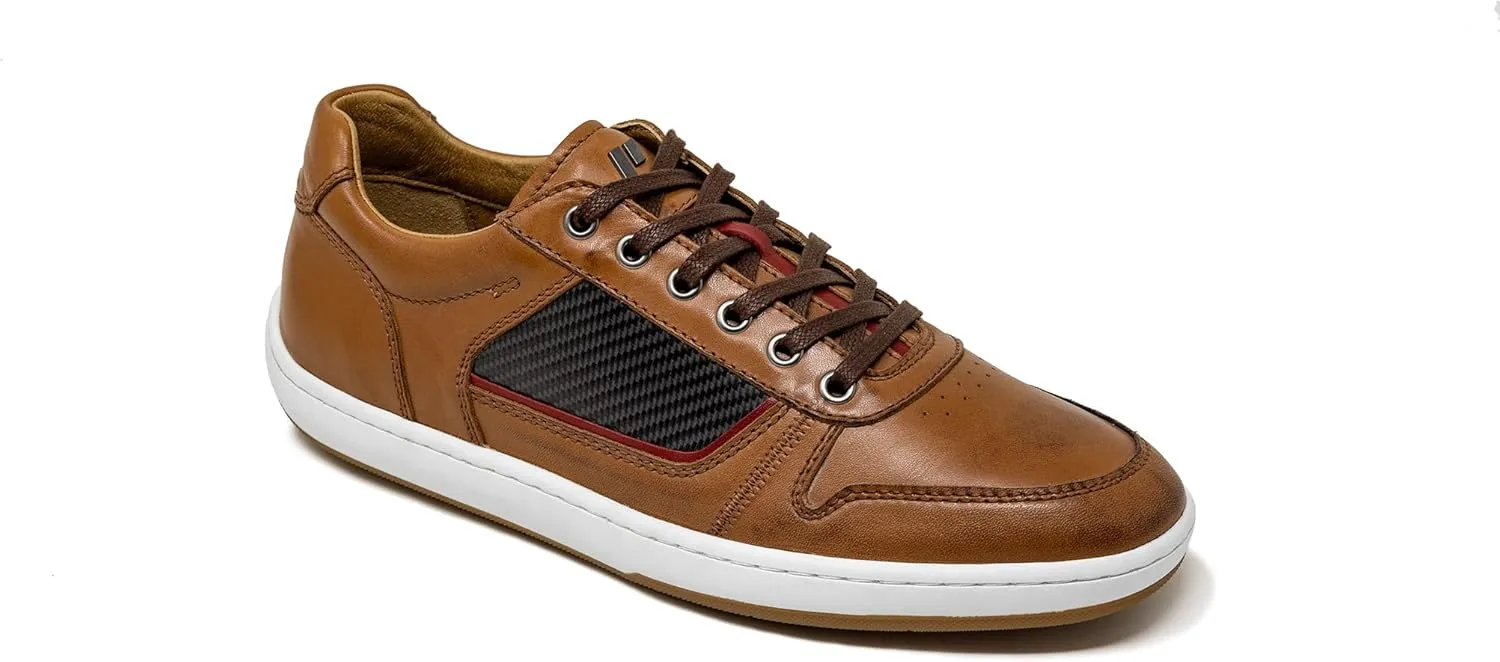 Piloti Driving Shoes for Men, Compass Italian Leather Carbon Panel Everyday Driving Sneaker