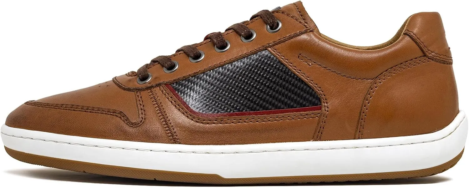 Piloti Driving Shoes for Men, Compass Italian Leather Carbon Panel Everyday Driving Sneaker