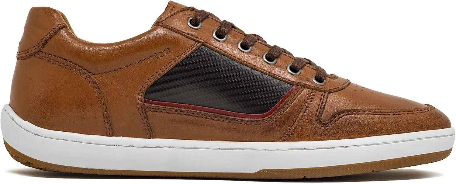 Piloti Driving Shoes for Men, Compass Italian Leather Carbon Panel Everyday Driving Sneaker
