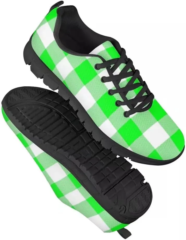 PinUp Angel Women's Buffalo Plaid Walking Shoes Slip on Lightweight Tennis Shoes Sneakers