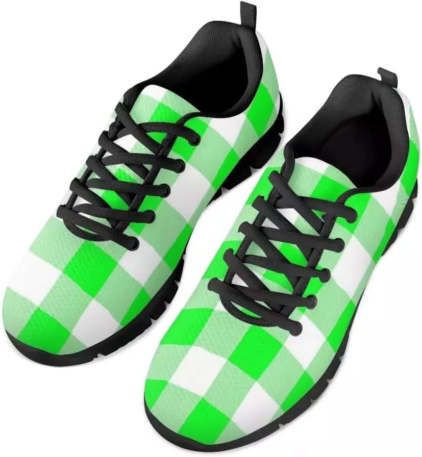 PinUp Angel Women's Buffalo Plaid Walking Shoes Slip on Lightweight Tennis Shoes Sneakers