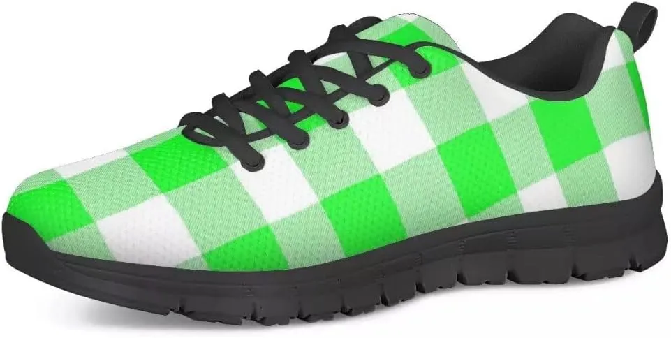 PinUp Angel Women's Buffalo Plaid Walking Shoes Slip on Lightweight Tennis Shoes Sneakers
