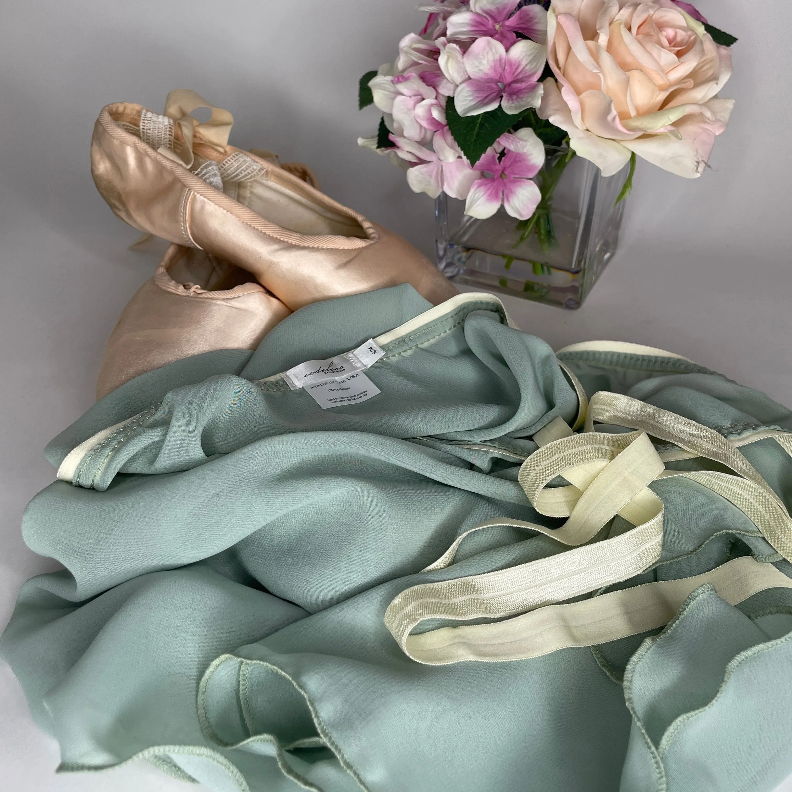 Pistachio Light Green Chiffon Ballet Wrap Skirt - Classical