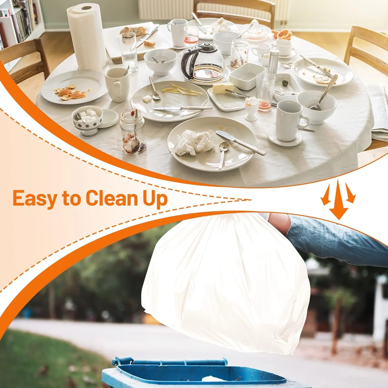 Plastic Table Cloth Disposable, 54In X 300Feet White Table Cover Roll, Disposable Tablecloth with Slide Cutter for Rectangle Round Tables, Party Tablecloths for Birthday, Wedding, Picnic, Outdoor